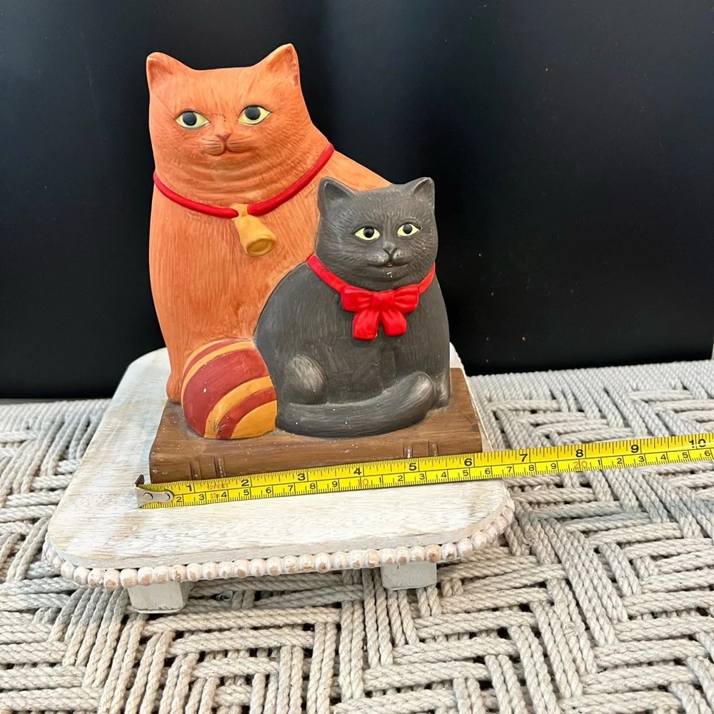 Vintage Dept 56 Charming Cat Figurine Set - Orange and Black